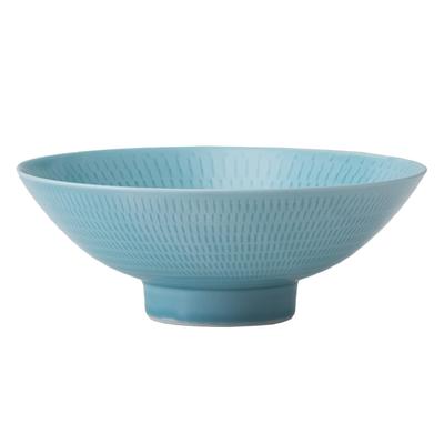 Nishikai Pottery Hasami ware ris te platt stor diameter graverad vit och 24370 skål, skål, skål, storlek, ca. 16.5cm, mönster, blå,