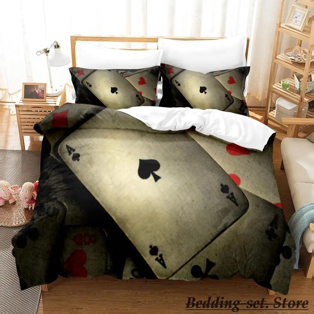 HIGH CARD Poker Bedding Set Single Twin Full Queen King Size Anime Duvet Cover for Adult Kid Bedroom