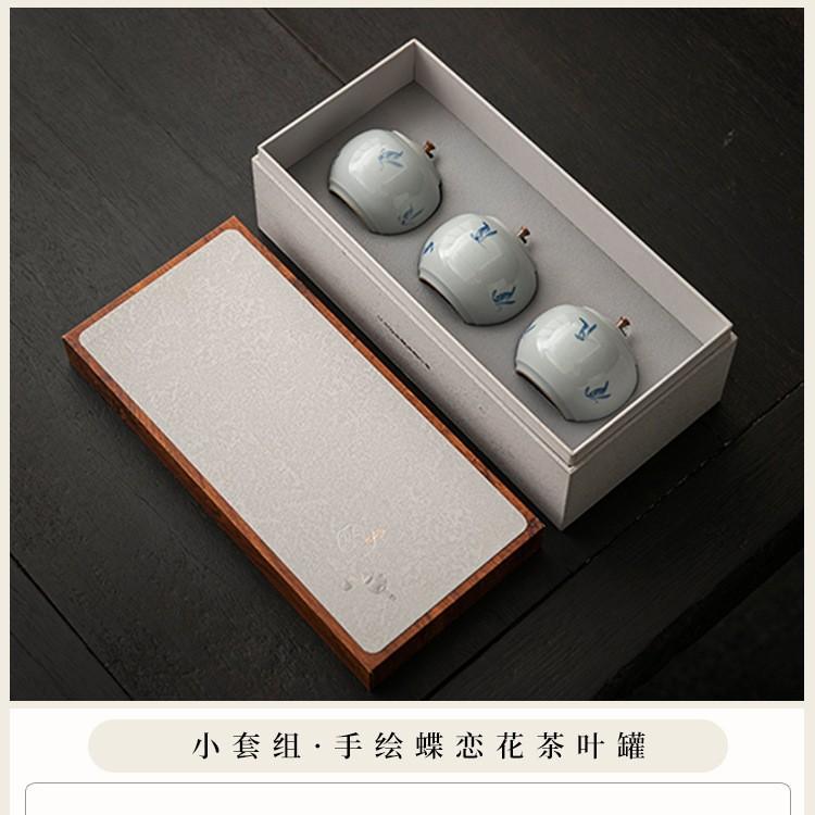 High-end boutique ceramic tea cans, small cans, tea gift boxes, packaging creative souvenirs, black tea, green tea, mini tea cans