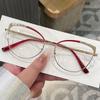 Senior Cat Eye Metal Glasses Women Men Rhinestone Metal Frame Computer Eye Protection Anti Blue Light Eyeglasses