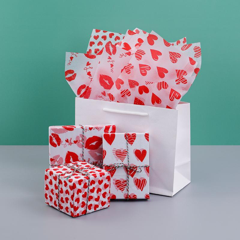 10 Sheets Festive Party Wedding Diy Gift Packing Supplies Love Type Tissue Paper Flower 50X66Cm Gift Packaging Home Decoration