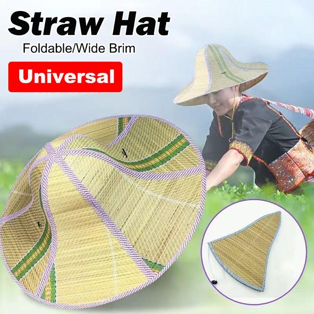 

Universal Straw Hat Foldable Fisherman Cap New Beach Cap Women Men Pink 37cm