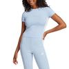 adidas Womens Essentials 3-Stripes Slim Baby T-Shirt Glow Blue/White Women Streetwear JE1241