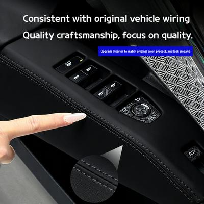 Per BMW X3 G45 2025 Copertura protettiva in pelle integrata completamente cucita per i pulsanti di controllo del vetro dell'alzacristallo Accessori interni