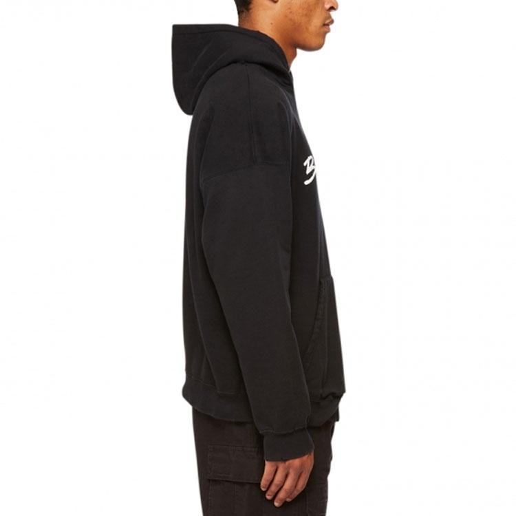 Balenciaga Script Logo Oversized Popover Hoodie 'Black White' Men's 674986TMVB51070