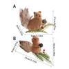 Cartoon Squirrel Hanging Decoration With Pinecone Accent Holiday Decoration For Christmas Gifts