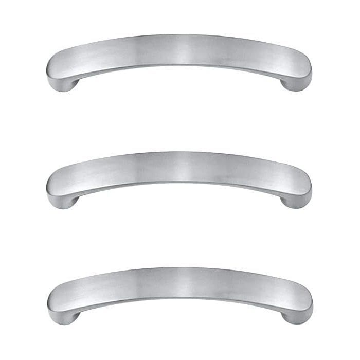 Poignée de meuble aluminium argent - entraxe 96 mm, lot de 6