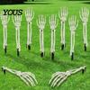 Halloween Skeleton Hands 1 Pair Hand Yard Stake, Fake Bone Ground Realistic Insert Decor for Graveyard Cemetery Lawn Display, Spooky