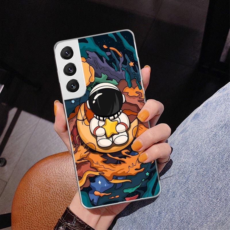 Cartoon Planet Astronaut Star Rocket Phnoe Case for Samsung Galaxy S26 S25 Edge S23 S24 Ultra S22 Plus S21 S20 FE Unique Cover S