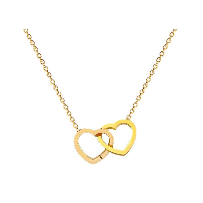 Heart To Heart Personality Minimalist Wind Furnace Real Gold Necklace Female Clavicle Chain