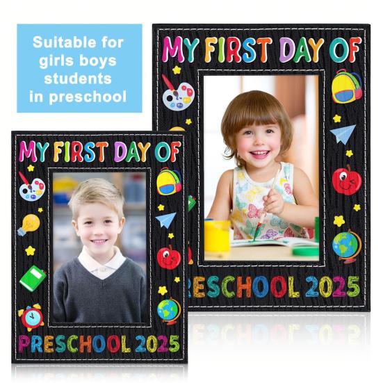 1/2Pcs My First Day of Preschool Picture Frame 2025 Kids First Day of School 4x6-Inch Photo Frame Decoration Boys Girls First Day of Kindergarten