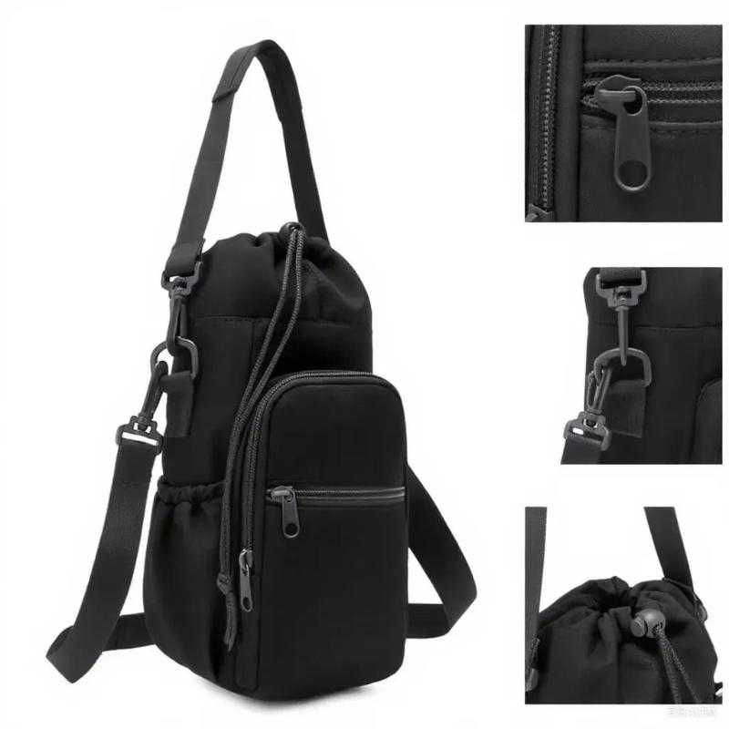 Portable Water Bottle Bag Adjustable Strap Thermal Mugs Insulated Protective Cover Phone Pocket Outdoor Cycling Sport Travel Bag