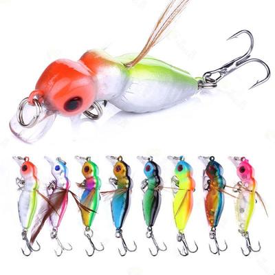 1 pz Ant Minnow esche da pesca esche ganci 4,5 cm/3,5 g piuma esca finta pesca dura sonaglio perlina 3D occhi insetti Minnow micro-oggetti