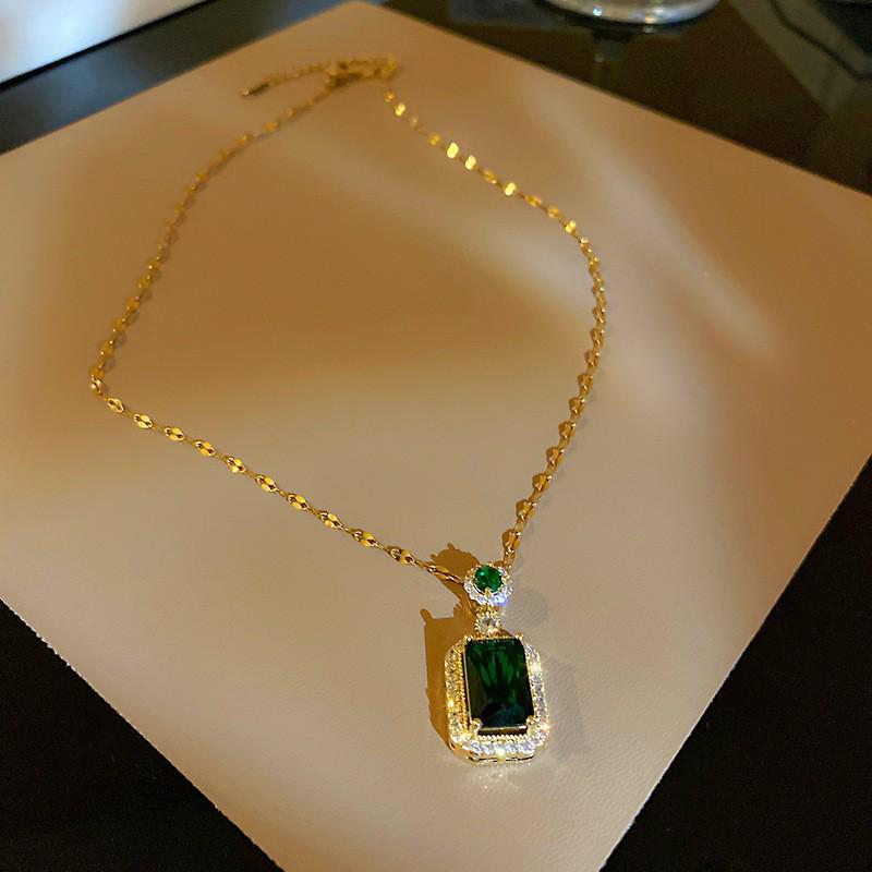 Goldbarren Bohnen Halskette - Edelstahl, Nischendesign, Schlichte Schlüsselbeinkette, Vielseitiger Modeschmuck