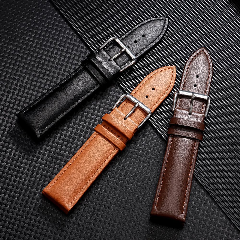 New Calfskin Leather Strap 12mm 14mm 16mm 18mm 20mm 22mm 24mm Bracelet for Samsung Watch4/5/6/7 40mm 44mm Classic Universal Band
