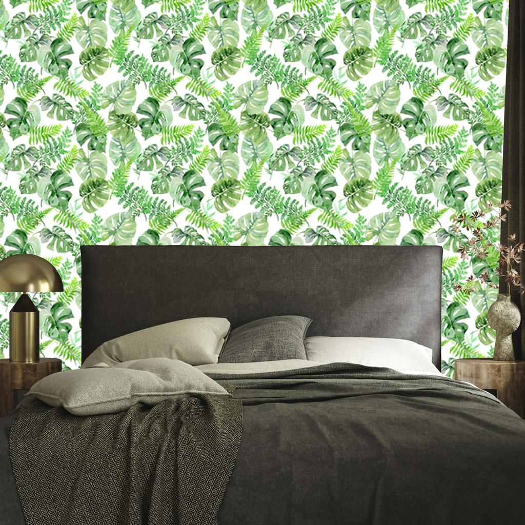 Tropical Leaves Wallpaper In Watercolor Style for Living Room and Bedroom 50x1000