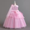 Middle and Large Children's Dress Long Large Flower Department Asymmetric Princess Dress Host Piano Performance Dress 932 Girl's Favourite Dress