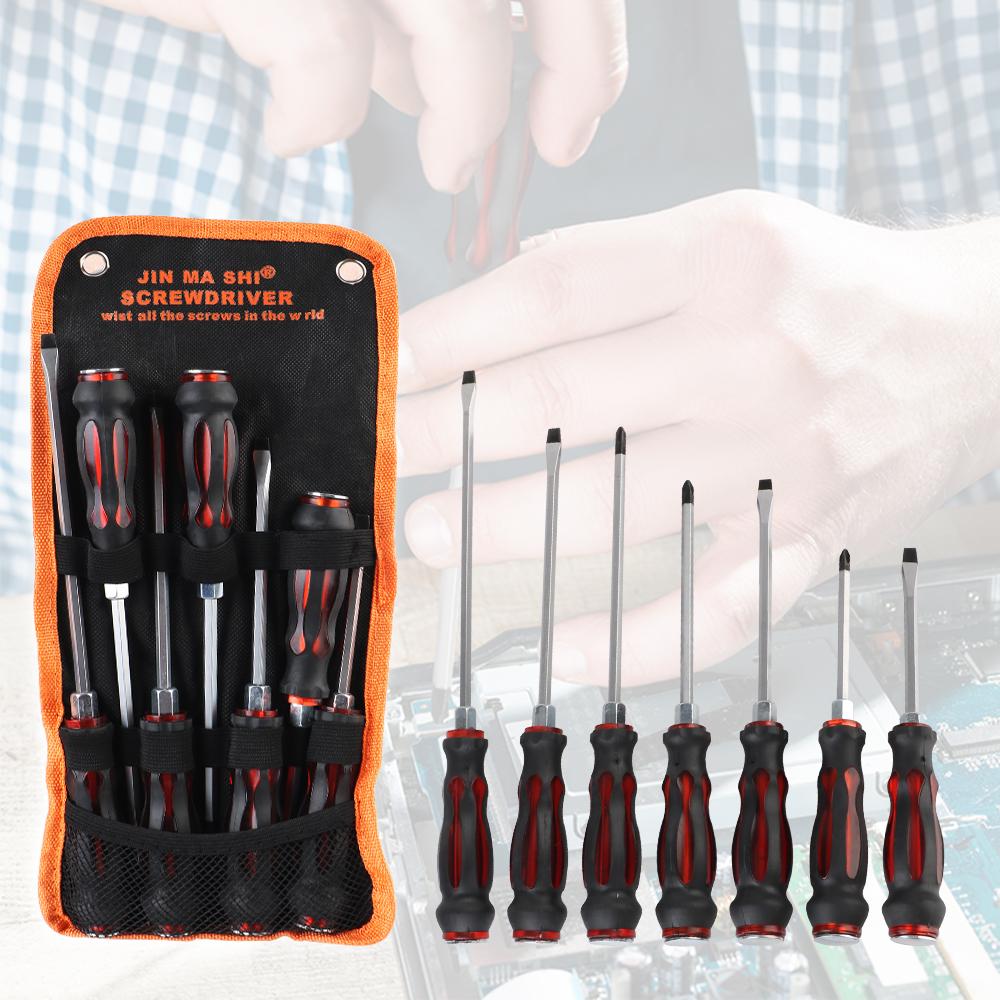 With Through Hole Chrome Vanadium Steel Tappped Screwdriver Set 7pcs/set Effective Magnetic Phillips Slotted Types