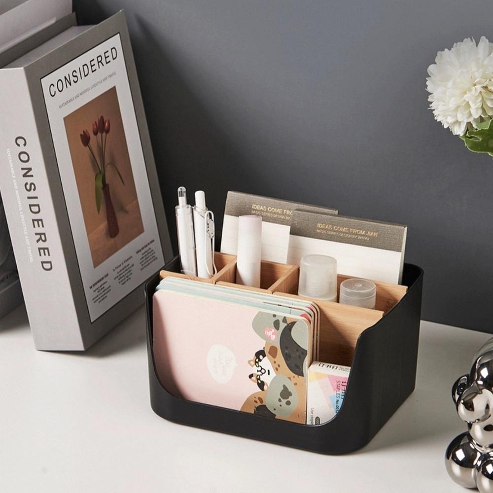Durable 4/5 Grids Remote Controller Storage Box Cosmetic Storage Plastic Desktop Storage Box Multifunction Living Room Organizer