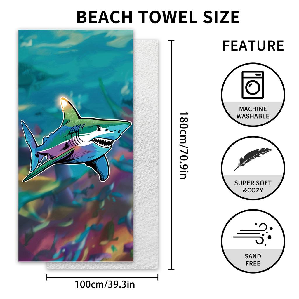 New, Double-sided Velvet Beach Towel Quick-drying Sports Towel Printed Bath Towel