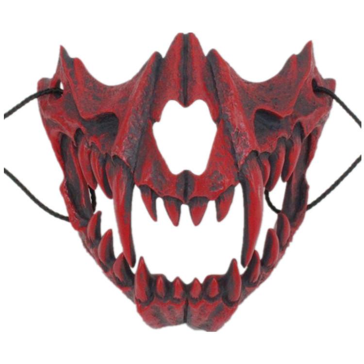 Stylish Black And White Tiger And Yaksha Masks For Role Playing And Holiday Celebrations