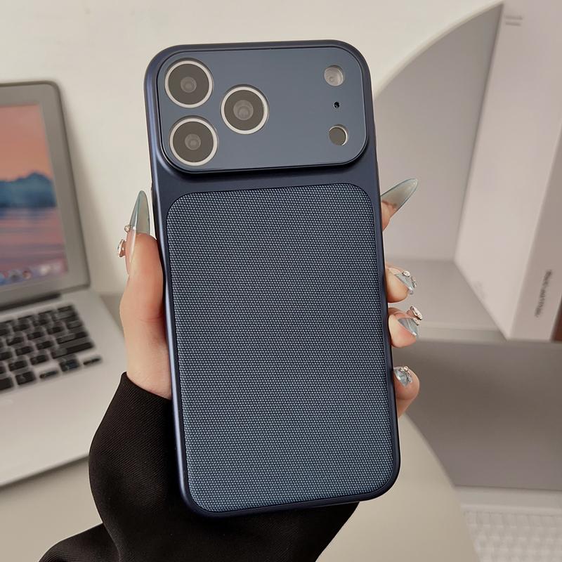 Solid Color Weave Texture Magnetic Phone Case For iPhone 17 17Pro Max 16 15 14 13 12 All Inclusive Lens Wireless Charging Cover