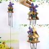Creative Gift Wind Chimes Handcrafted 4 Tubes Wooden Metal Tube Wind Chimes Rustic Wooden  For Ideal Gift