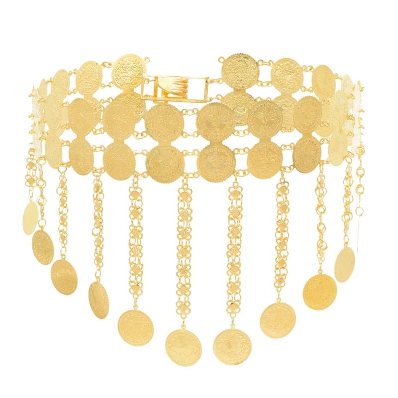 

Двухслойная подвеска с кисточками из монет, танцевальная цепочка на талию, украшение для танцовщиц живота и любителей моды, повседневная одежда 1