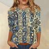 Women Casual Loose Fit Printed Top Three Quarter Sleeve Blouse Lightweight Comfortable Soft Fabric Stylish Design
