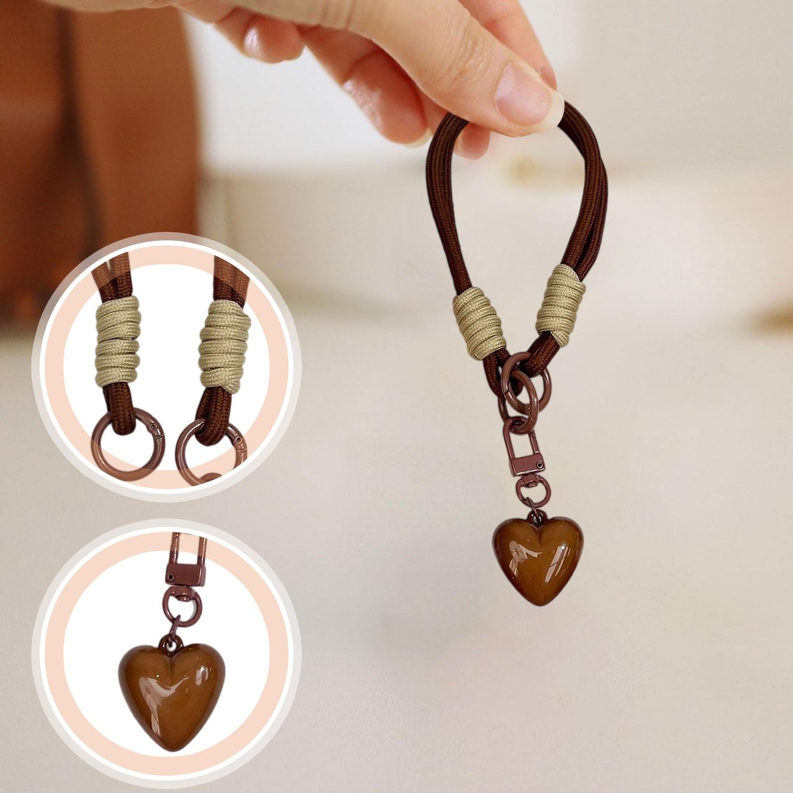 

Модный двойной кольцевой шнурок для мобильного телефона Любовь - Портативный брелок/Подвеска для рюкзака/Подвеска против потери One Size