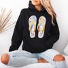 Floral Summer Flip Flops Womens Hoodie Cute Casual Vintage Gift For Her