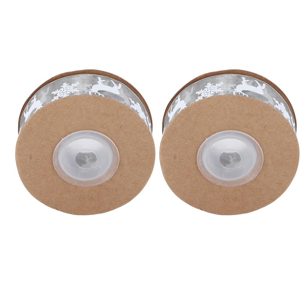 Ribbon 10m Multipurpose Gray Printing Christmas Decoration Snowflake Deer Ribbon Decoration