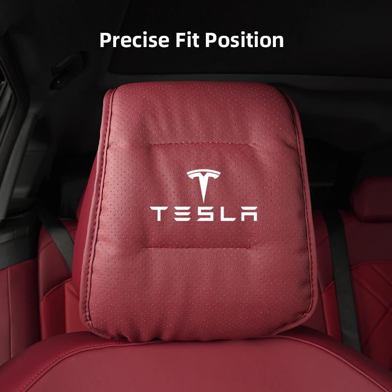 1Pcs Car Seat Headrest Protector Auto Pillow Cover Accessories For Tesla Model 3 Y S X Cybertruck Juguete Roadster Coil Bonina