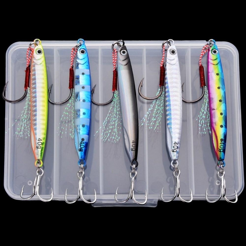 5pcs/box 40g Artificial Fishing Bait Set With Box Fishing Lures Kit  Fishing Tool