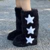 Winter Women Fluffy Faux Fox Fur Boots Woman Plush Warm Snow Boots Luxury Footwear Girls Furry Fur Bottes Fashion Winter Shoe