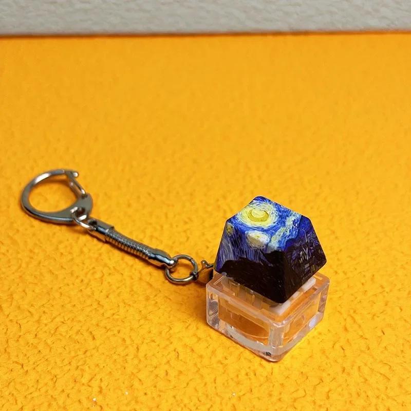 Lustiger Mechanischer Tastatur Schlüsselanhänger Kreativer Tastatur Fidget Stressabbau Schlüsselanhänger Dekompression Spielzeug Schlüsselhalter Geschenke