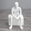 Creative White Resin Thinker Figure Sculpture Craft Desktop Decoration Abstract Art Figure Statue Indoor Aesthetic Decoration