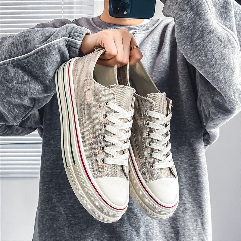 

Модные кроссовки парусиновые с круглым носком для молодых студентов, массивные мужские туфли, разноцветные, для взрослых, дышащие, рабочие, удобные, повседневные туфли для мужчин 39