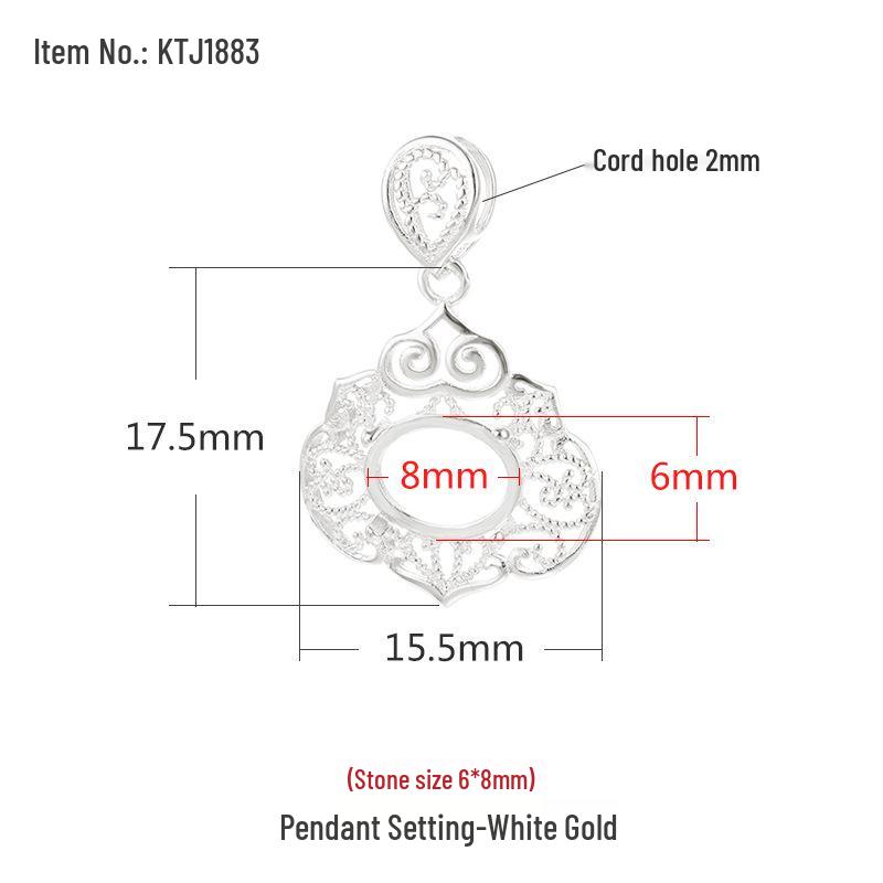 

925 Sterling Silver Ancient Gold Pendant Setting for DIY Necklaces with Amber, Jade, Jasper 925 Silver
