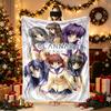 1pc Digital Print Nap Blanket, Clannad Anime Group Girls Blanket for Home Use, All Season Warmth, Christmas and Valentine's Day Gift Blanket