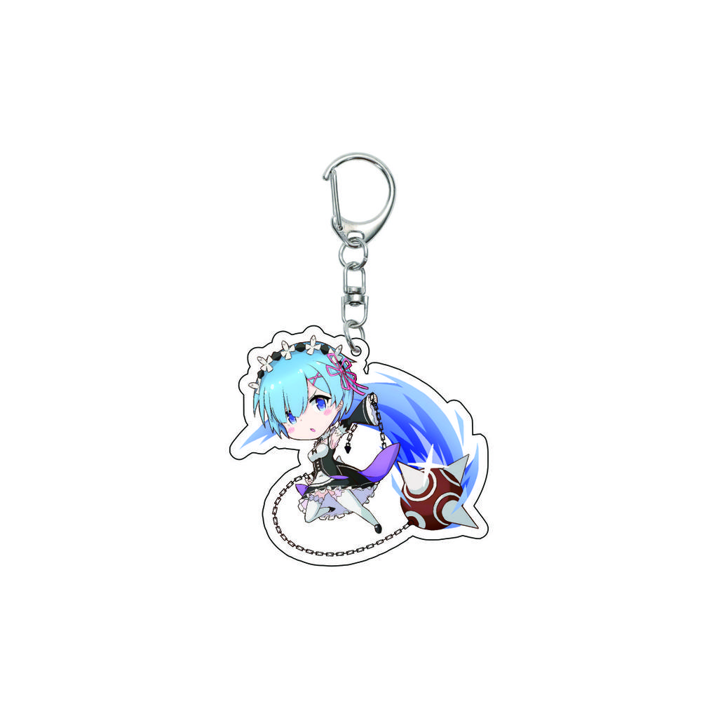 55MM Anime Re:ZERO - Iniziare la Vita in un Altro Mondo Portachiavi Natsuki Subaru Emilia Portachiavi Piastra Modello Acrilica Regali di Natale