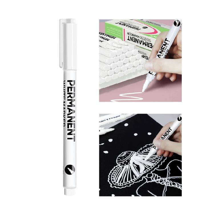 1/12Pieces Permanent Marker 2mm Fine Tip For Painting on Stone Wood Plastic Ceramic Glass Paper Leather Clothes Metal