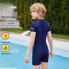 ABC KIDS Boys' One-Piece Swimsuit with Swim Cap