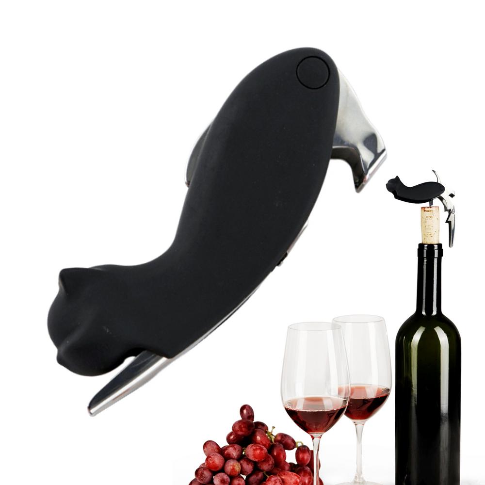 Otwieracz do korków wina w kształcie kota Wielofunkcyjny korkociąg do wina Stal nierdzewna Gadżety kuchenne Otwieracz do butelek na urodziny i do baru