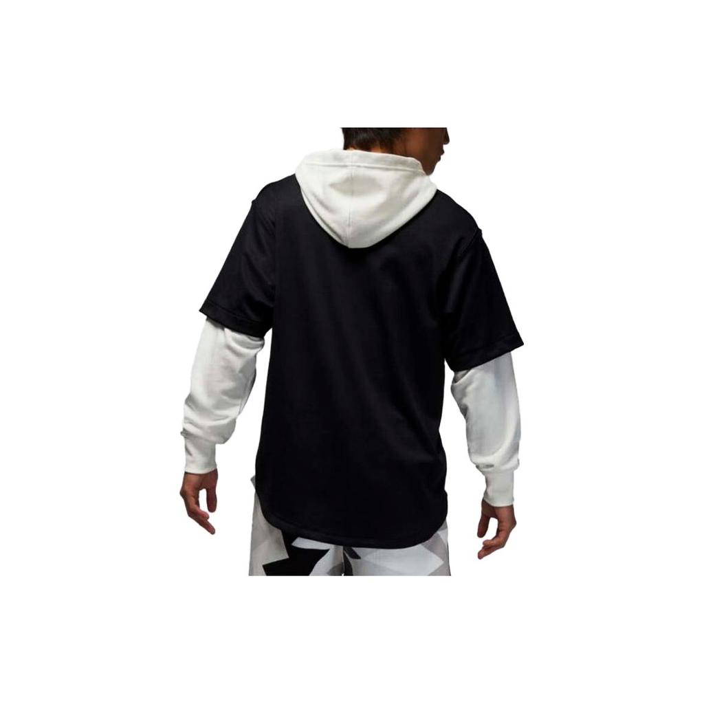 Jordan Logo Letter Print Colorblock Casual Hooded Jacket Men Jackets Black FB7035-010