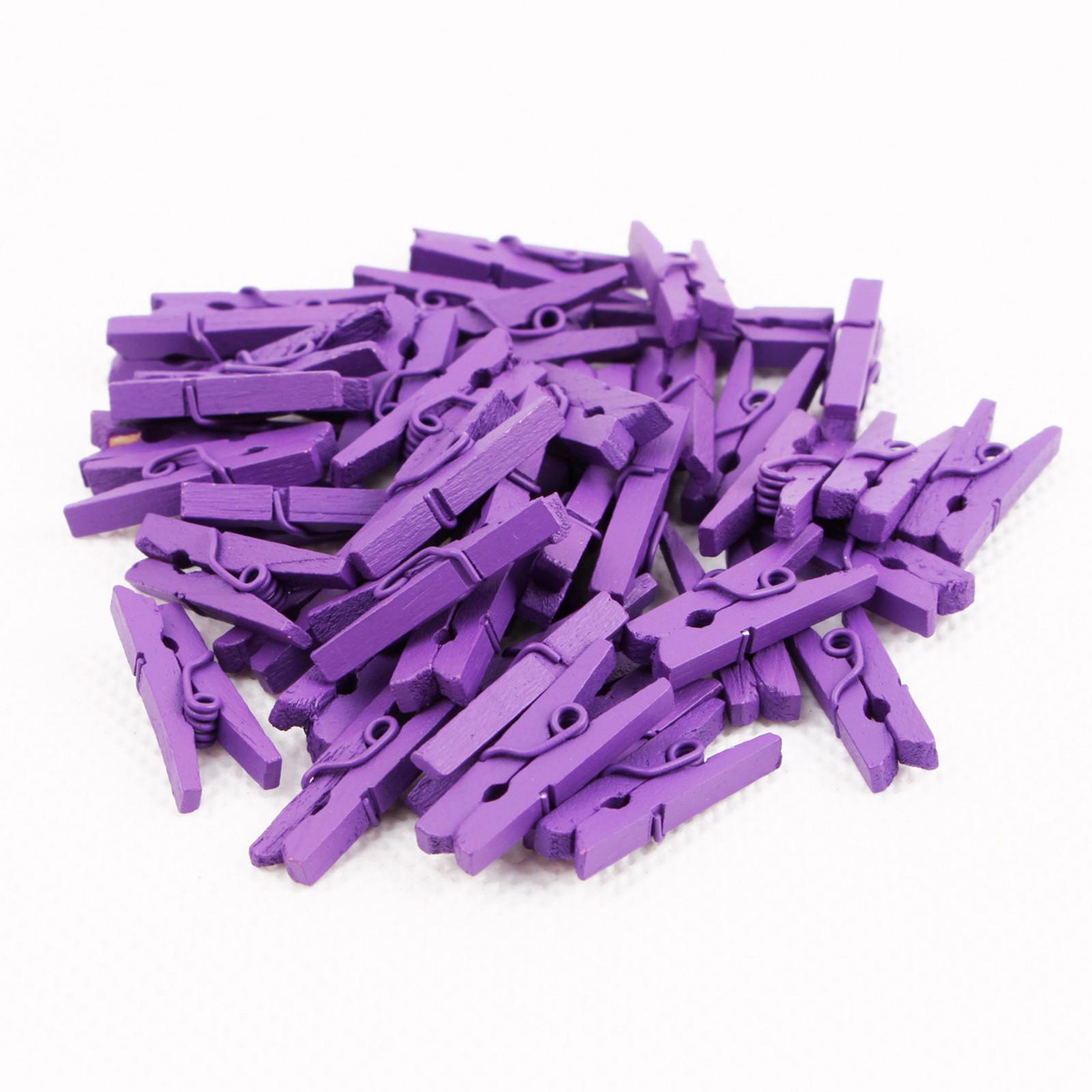 

Мини-прищепки для фото 50 шт. 25 мм красочные прищепки из натурального дерева ремесленные украшения деревянные зажимы фиолетовый