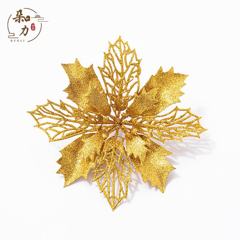 Fiore di Natale Vuoto Glitterato da 16 cm per Decorazione Fotografica