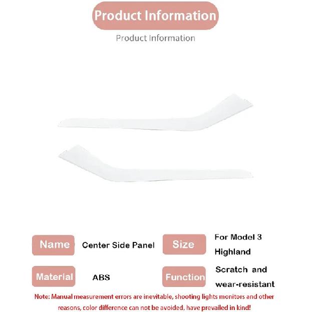 For Tesla Model 3 Highland Model Y Juniper Center Console Side Panel ABS Dashboard Cover Car Door Panel Trim Interior Accessorie