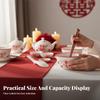 Red Festive Ceramic Dinnerware Set, Chinese Bowls Plates Chopsticks, Wedding