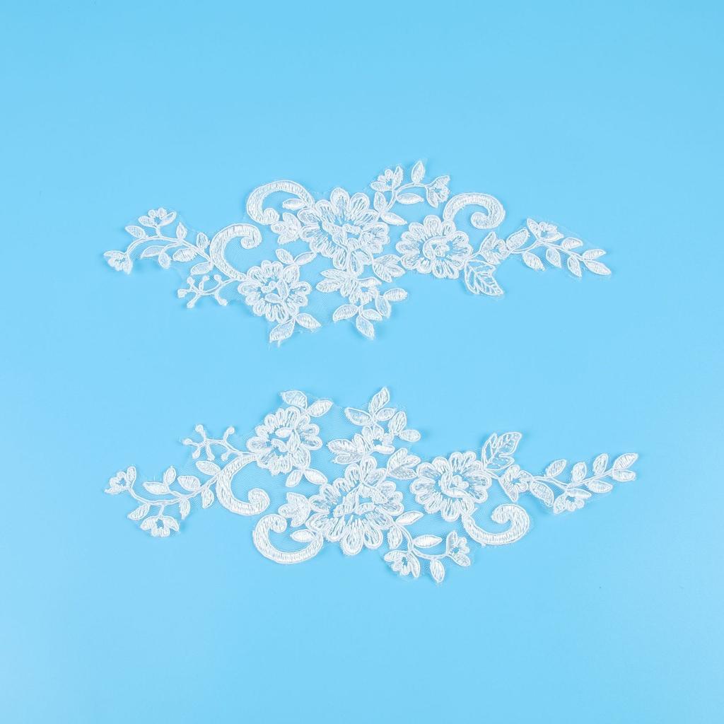 Ancient Style Embroidery Applique To Flower Chinese Style Bridal Head Jewelry Performance Dress Decoration Applique Lace Flower Clothing Accessories